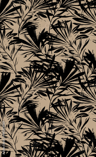Seamless leaf pattern, texture floral print. Tropical illustration.