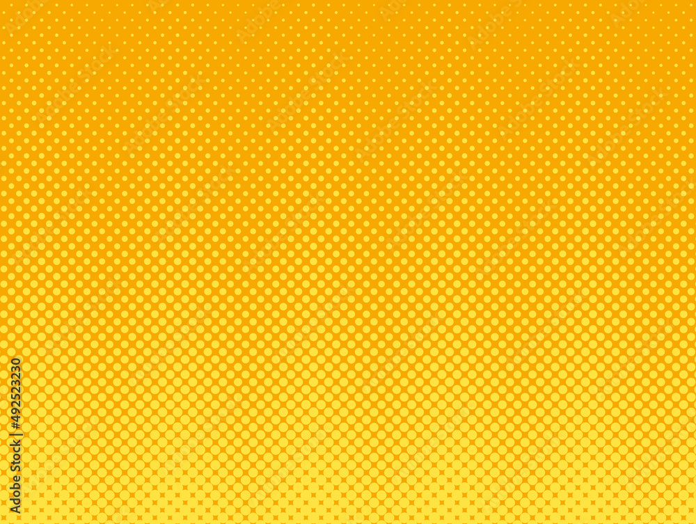 Pop art comic background. Yellow dotted print. Halftone pattern. Geometric duotone banner. Cartoon vintage print. Anime gradient design. Monochrome superhero backdrop. Vector illustration Pop art comic background. Yellow dotted print. Halftone pattern. Geometric duotone banner. Cartoon vintage print. Anime gradient design. Monochrome superhero backdrop. Vector illustration