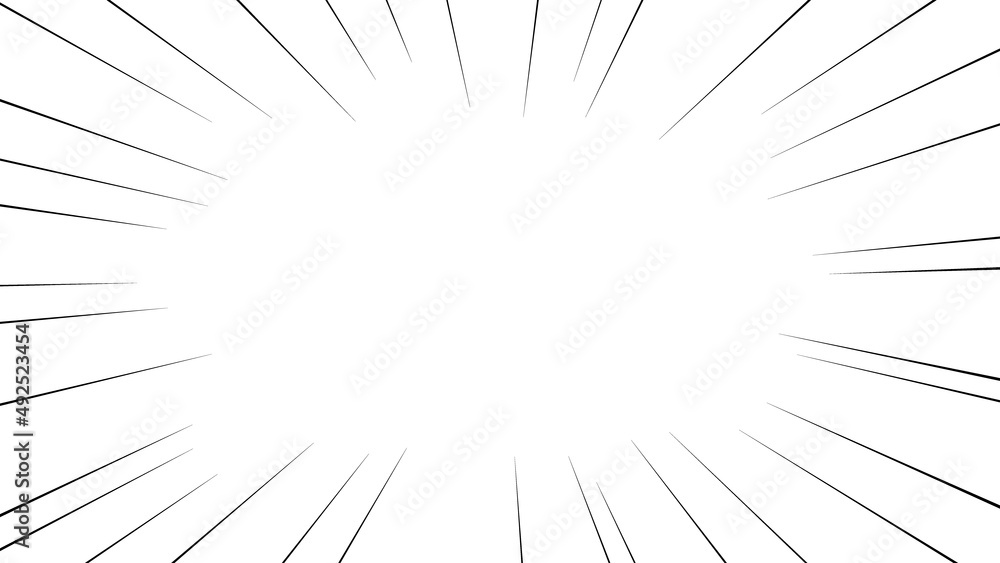 Obraz premium 黒色の集中線のベクターフレーム素材