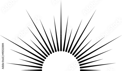 Retro sunburst badge. Beam light vintage logo