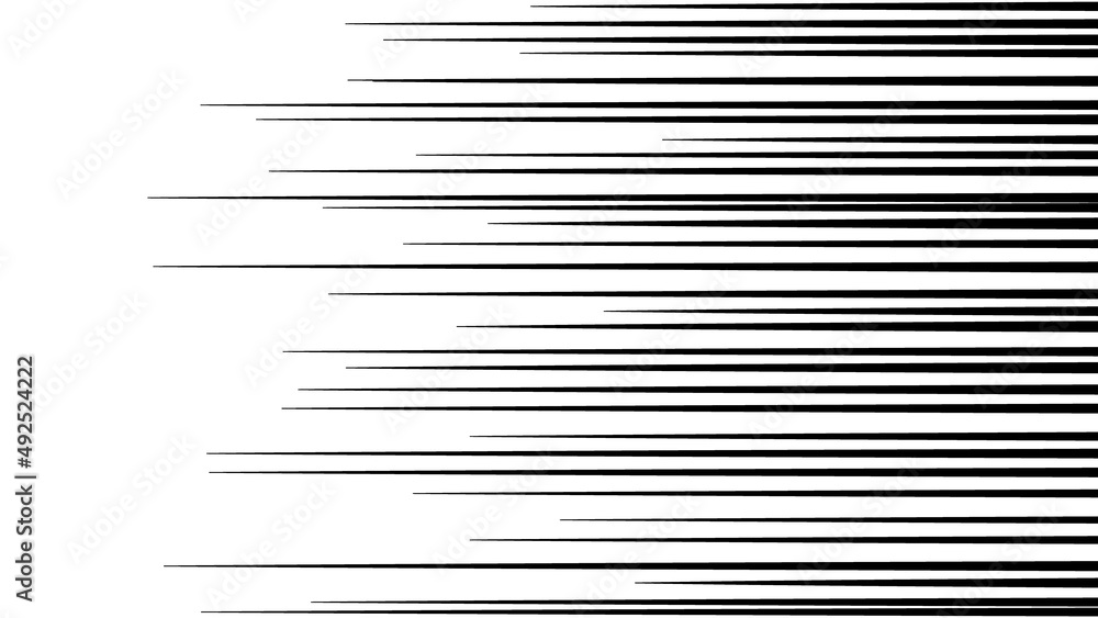 黒色の平行線の漫画系の効果線のベクター素材
