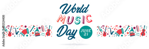 World Music Day - June 21 - Title and illustrations