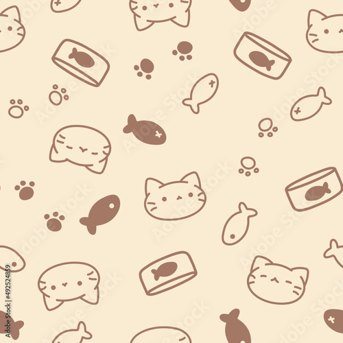 seamless pattern with cats