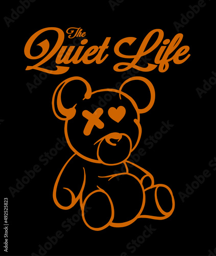 Teddy bear brush stroke illustration with slogan