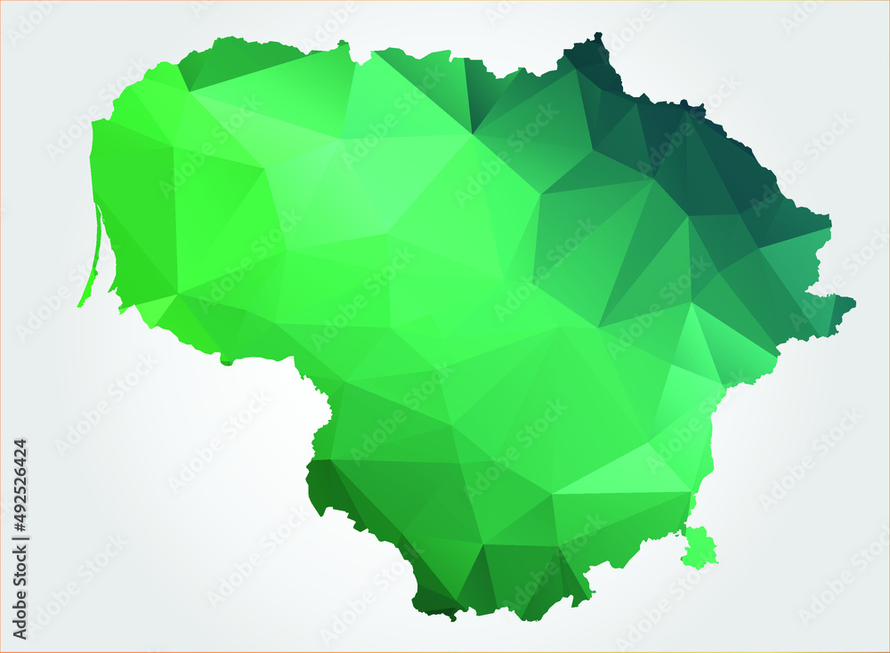 Green Color on white background polygonal Green Color on white background polygonal