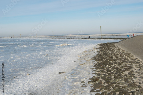 frozen river in winter photo