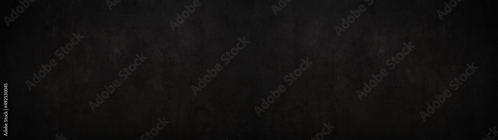 Black anthracite stone concrete wall or floor texture background panorama banner long
