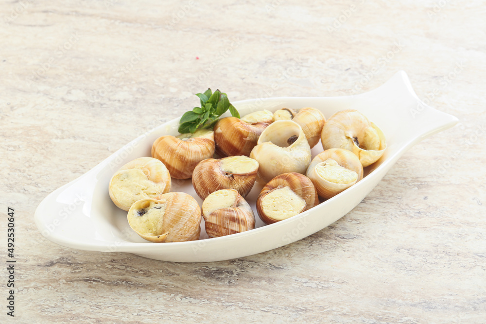 Delicous baked snail with butter - Escargot Delicous baked snail with butter - Escargot