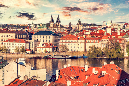 Prague, Czech Republic old town with Tyn Church