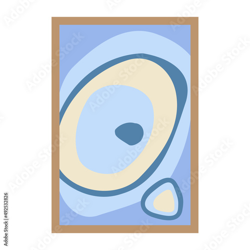 Abstract artwork in frame semi flat color vector object. Full sized item on white. Decorating apartment interior simple cartoon style illustration for web graphic design and animation