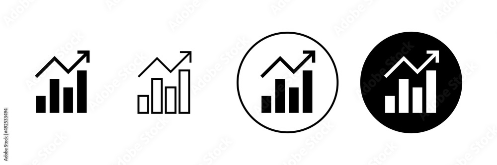 Growing graph Icons set. Chart sign and symbol. diagram icon Growing graph Icons set. Chart sign and symbol. diagram icon