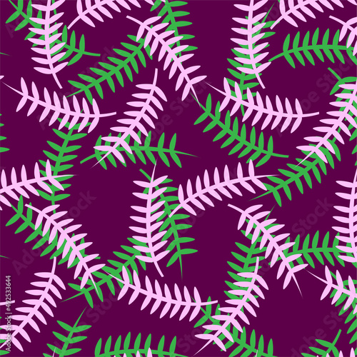 Succulents seamless pattern leafs with purple and green design with repeating pattern for scrapbooking, fabric and surface design