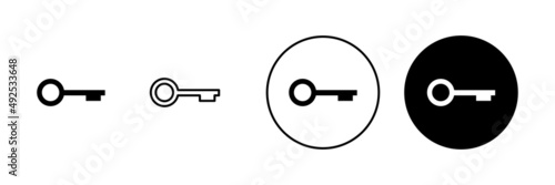 Key icons set. Key sign and symbol.