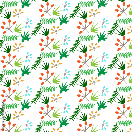 Succulents seamless pattern with cactus and more type of shapes leafs great for fabric, scrapbooking, surface design