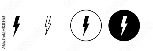 Lightning icons set. electric sign and symbol. power icon. energy sign