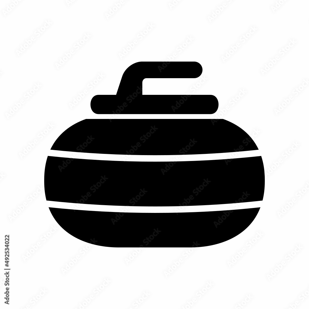 Obraz premium stone Curling flat style icon