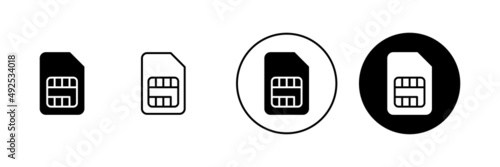 Sim card icons set. dual sim card sign and symbol