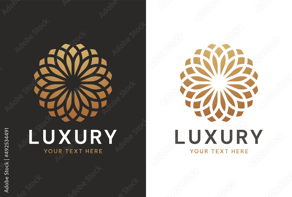luxury flower gold premium logo design luxury flower gold premium logo design