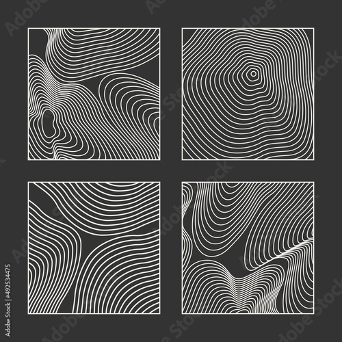 Set of trendy abstract aesthetic creative minimalist geometric composition