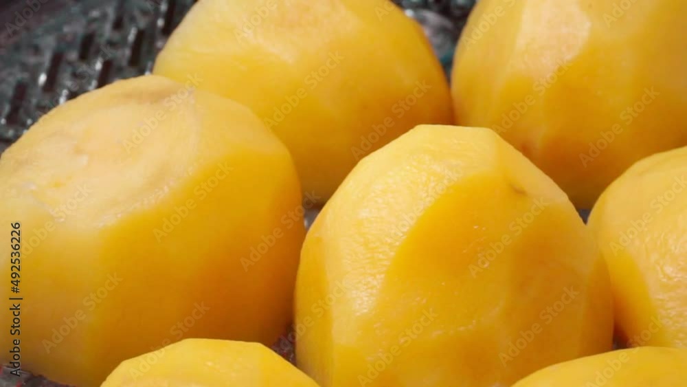 Cooking potatoes in a steamer. Healthy food. Close-up. Selective focus Cooking potatoes in a steamer. Healthy food. Close-up. Selective focus
