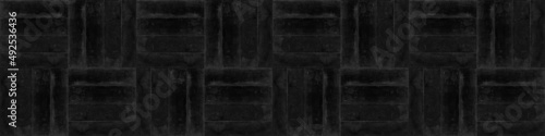 Dark black anthracite rectangular rustic concrete cement brick tiles wall or ...