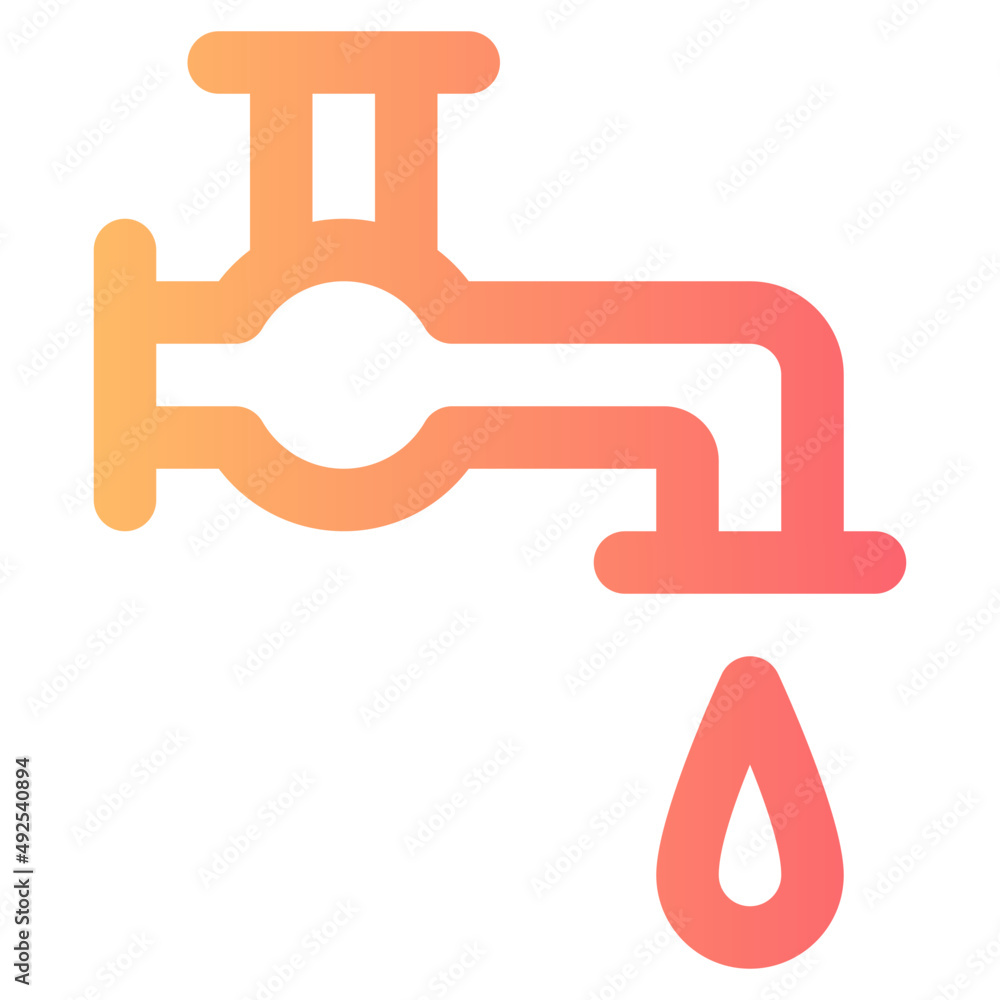 water tap gradient icon water tap gradient icon