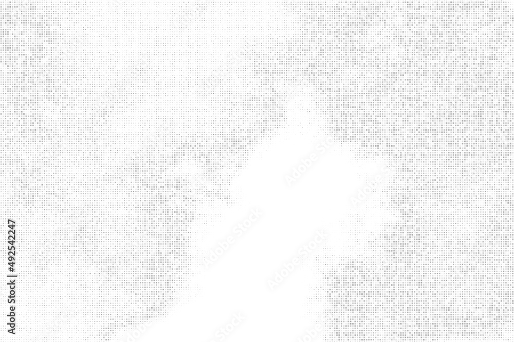 White And Grey Halftone Dotted Background. Abstract Square Dots Pattern. Silver Explosion Of Confetti. Digitally Generated Image. Vector Illustration, Eps 10.  