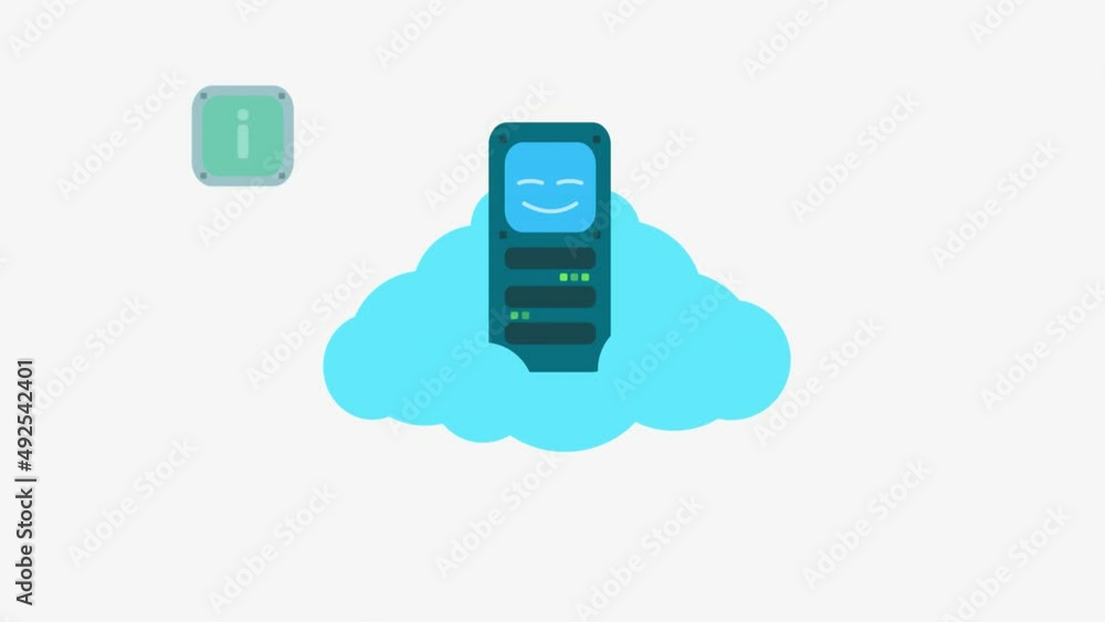 Illustration of an example of light work on a cloud server Illustration of an example of light work on a cloud server