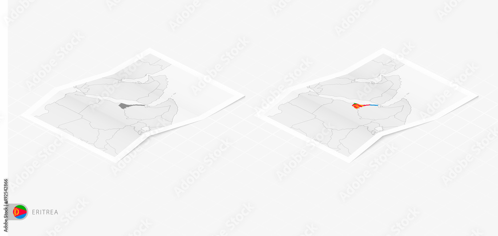 Set Of Two Realistic Map Of Eritrea With Shadow The Flag And Map Of   1000 F 492542866 XNHloHuM1OPGSPZEImAStPnIX5wEK82H 