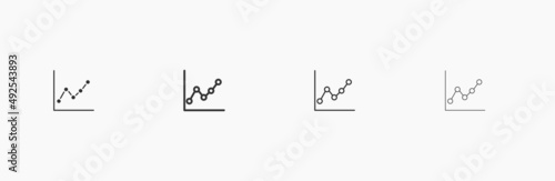 Growing graphic vector icon on white background
