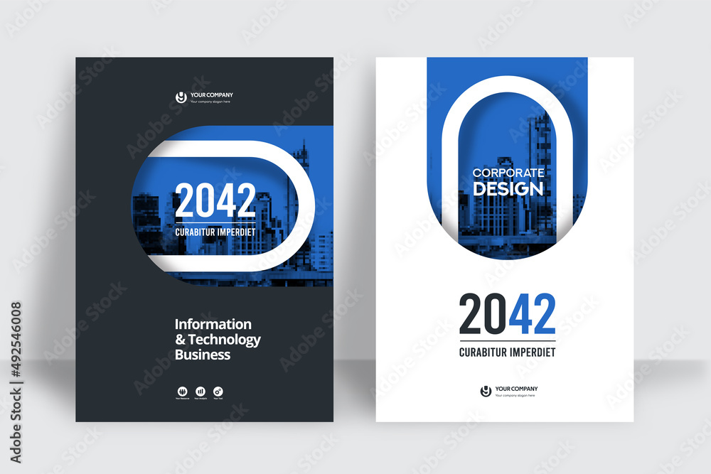 Obraz premium City Background Business Book Cover Design Template