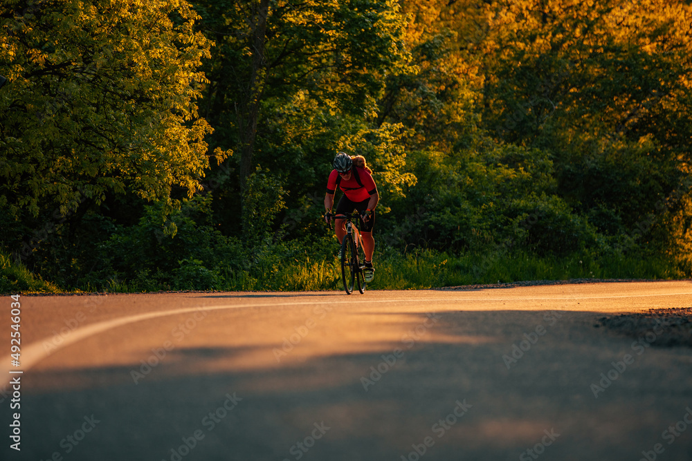 Fototapeta premium Senior man on his mountain bike outdoors
