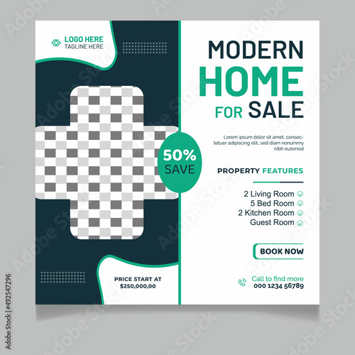 Modren home for sale social media post template