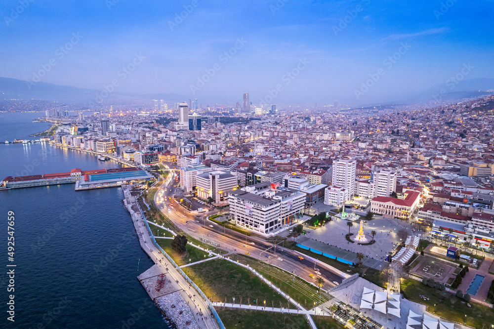 Aerial photo of izmir with drone during daytime Aerial photo of izmir with drone during daytime