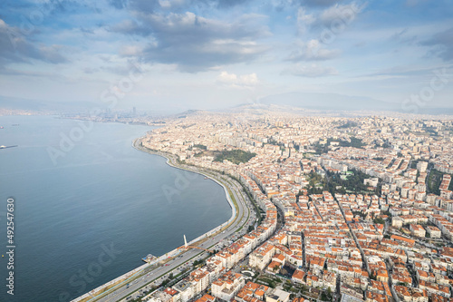 Aerial photo of izmir with drone during daytime