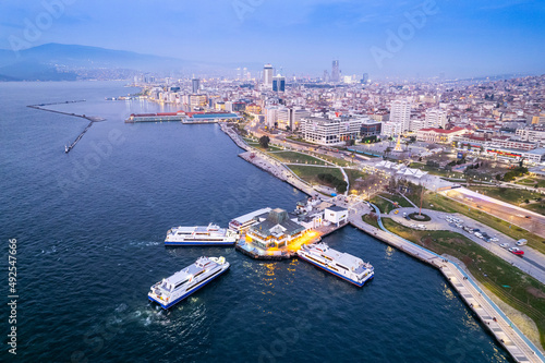 Aerial photo of izmir with drone during daytime photo