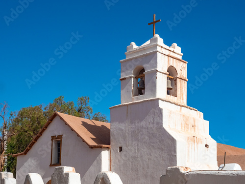 The Church of San Pedro de Atacama (Iglesia San Pedro de Atacama), Antofagasta, Chile. Spanish colonial period. Indigenous adobe material and building techniques.