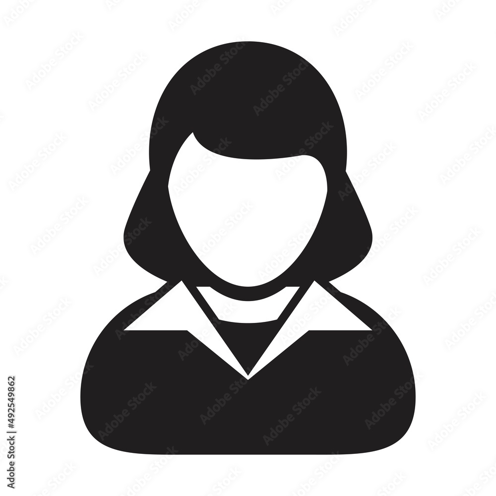 Girl icon vector user person profile avatar symbol for business in a flat color glyph pictogram sign illustration Girl icon vector user person profile avatar symbol for business in a flat color glyph pictogram sign illustration