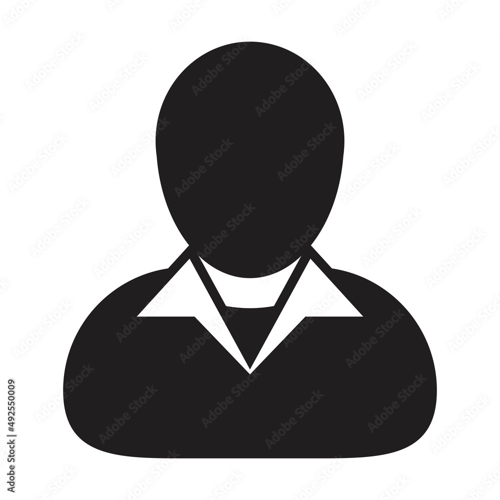 Teacher icon vector male user person profile avatar symbol for education in a flat color glyph pictogram sign illustration