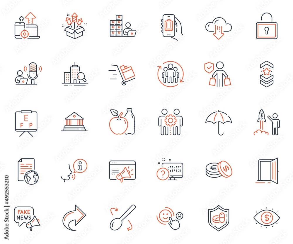 Business icons set. Included icon as Shoulder strap, Savings and Open door web elements. Court building, Cooking spoon, Seo devices icons. Business vision, Buyer insurance. Vector Business icons set. Included icon as Shoulder strap, Savings and Open door web elements. Court building, Cooking spoon, Seo devices icons. Business vision, Buyer insurance. Vector