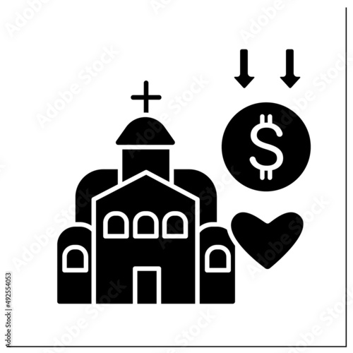 Obraz na plátně Church donation glyph icon