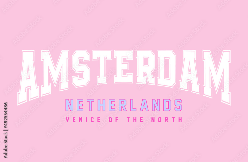 Amsterdam slogan print for t-shirt