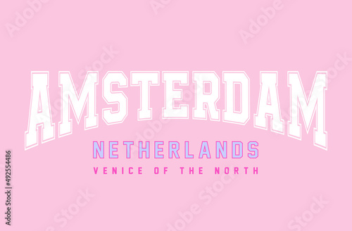 Amsterdam slogan print for t-shirt
