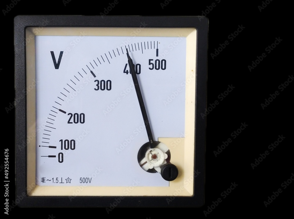 Square Analog Voltmeter indicates that there is a measured voltage. Square Analog Voltmeter indicates that there is a measured voltage.
