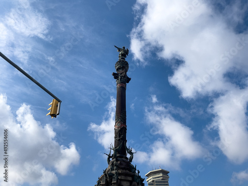 Columbus monument in Barcelona photo
