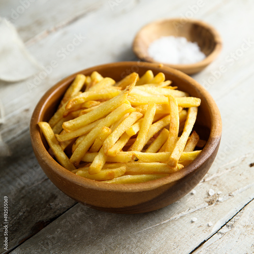 Homemade French fries with sea salt