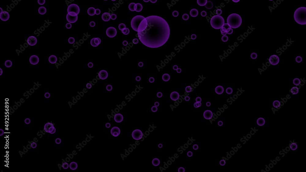 Black background with falling purple bubbles. Simple high definition animation with objects falling in a perfect, seamless loop. Black background with falling purple bubbles. Simple high definition animation with objects falling in a perfect, seamless loop.