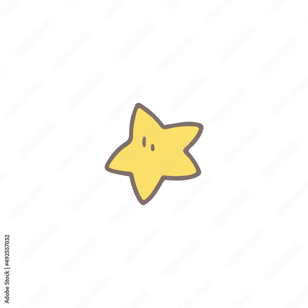 Childish hand drawn star vector illustration isolated on white background. Childish hand drawn star vector illustration isolated on white background.