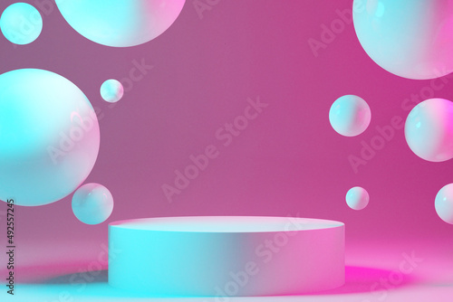 3d rendering illustration of background abstract, podium stage art display wallpaper, product pedestal stand