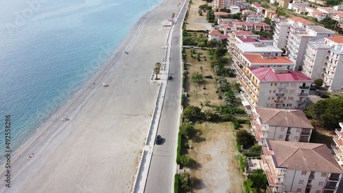 Scenic aerial view over the coastline in Calabria, Italy photo